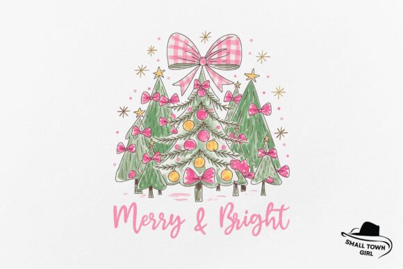 Colorful Coquette Merry Christmas Trees: A Designer's Holiday Asset