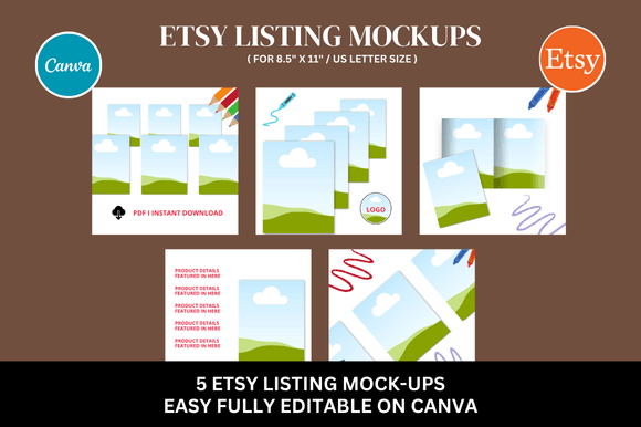 Coloring Etsy Canva Mockup Bundle: Streamline Your Shop's Visuals