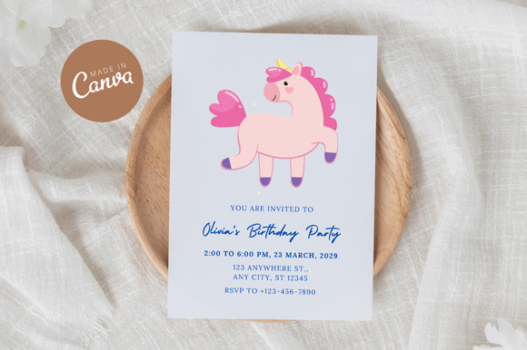 Effortless Magic: Designing a Unicorn Birthday Invitation in Canva