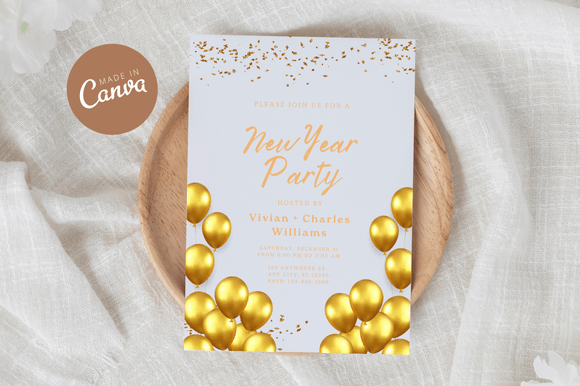 Elegant New Year Invitation Canva Templates for Instant Celebration