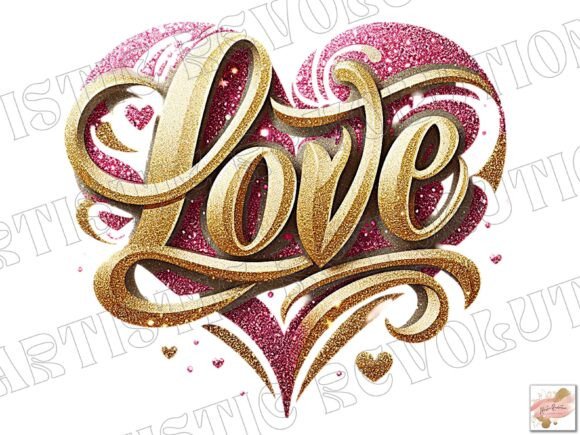 Elevate Designs with Pink Glitter Valentine PNG Assets