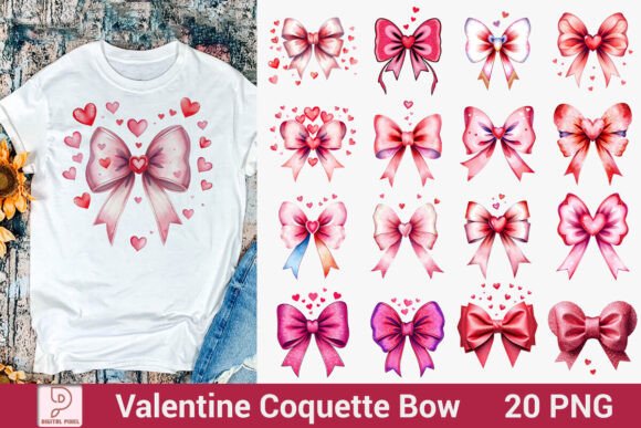 Elevate Your Designs with the Valentine Glitter Coquette Bow Bundle