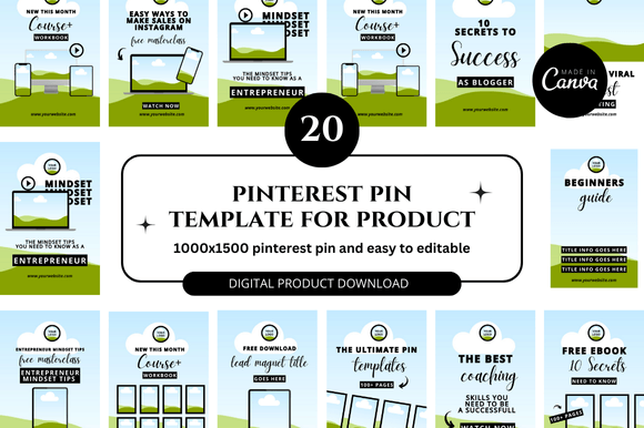 Elevate Your Etsy Shop with Professional Pinterest Pin Templates Mockup