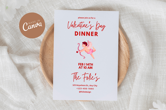 Elevate Your Event with a Canva Valentine's Dinner Invitation