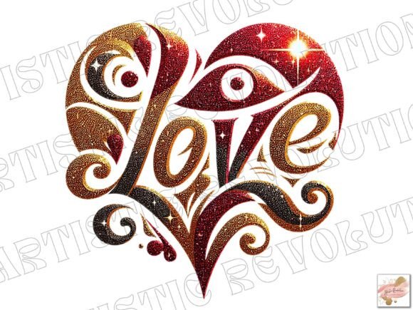 Elevate Your Valentine's Designs with Glitter Heart PNGs