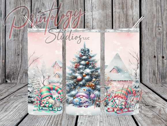 Festive Charm: The Holiday Winter Gnome Tumbler Wrap Design