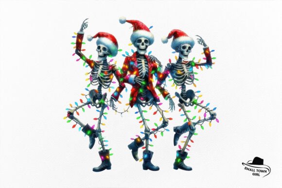 Funny Christmas Dancing Skeleton Santa: A Unique Design Asset