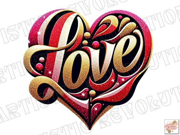 Love Glitter Heart PNG: Elevate Your Valentine's Day Designs