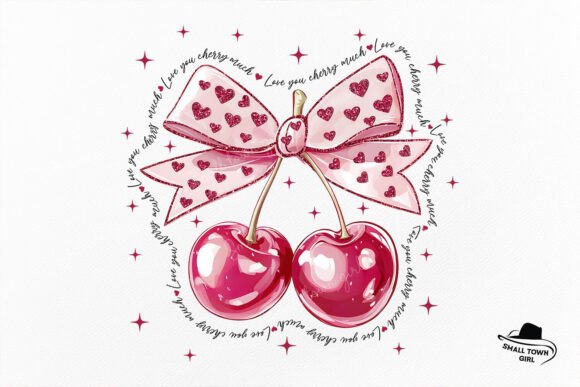 Love You Cherry Much Valentine Coquette: A Design Asset for Creative Projects