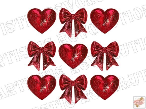 Red Heart Coquette Glitter Valentine Png: Design & Application