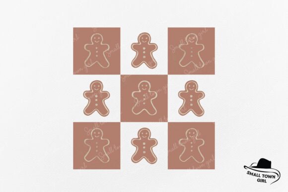 Retro Checkered Gingerbread Christmas: A Festive Design Asset