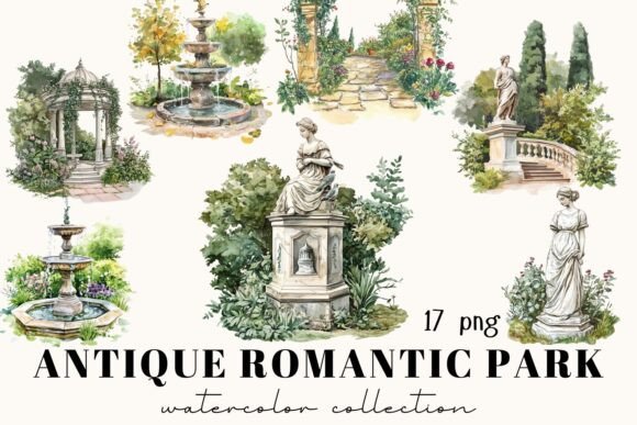Watercolor Antique Garden: A Whimsical Design Resource
