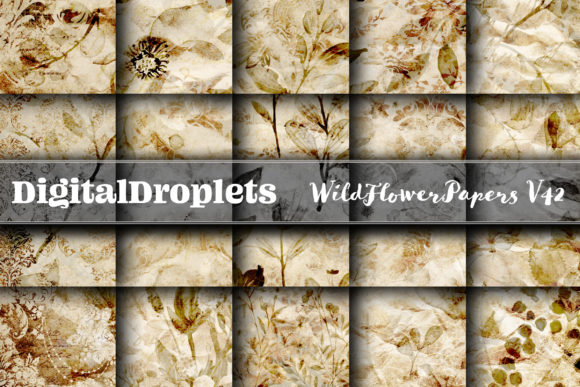 Wild Flowers Papers Vol. 42: Textured Digital Backgrounds